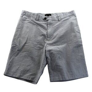 Banana Republic Mens Emerson Shorts Size 36 Blue White Seersucker Chino Casual